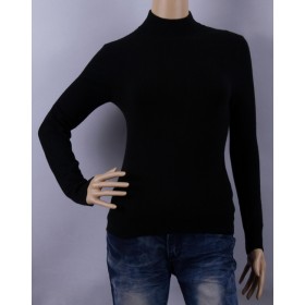 100%Cashmere Sweater Pullover Black Turtleneck Lady Winter Sweater  